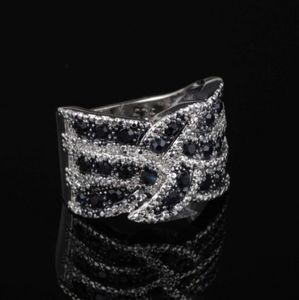 CZ Blue TopaZ twisted cocktail 🍸 ring💍